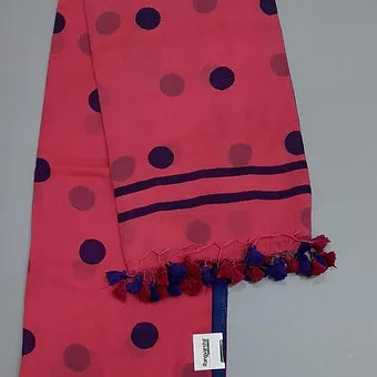 Pink mulmul cotton saree