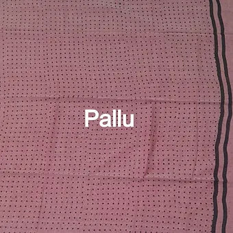 Reddish pink mulmul cotton saree pallu