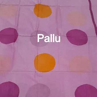 Baby pink mulmul cotton saree pallu