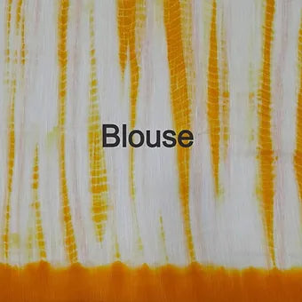 White and mustard yellow tie-dye mulmul cotton saree Blouse