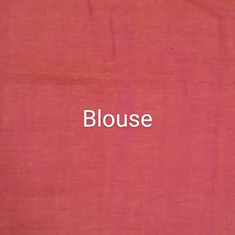 Rust shade mulmul cotton saree Blouse