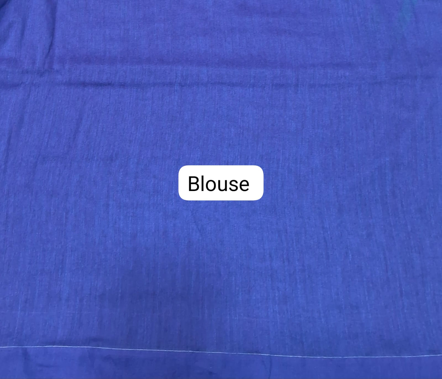 Royal Blue Mulmul Cotton Saree blouse