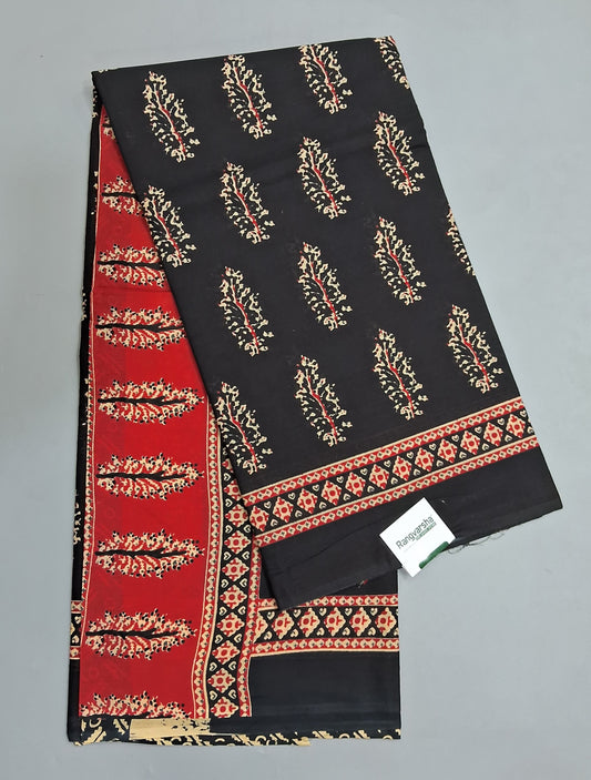 Black Mulmul Cotton Saree