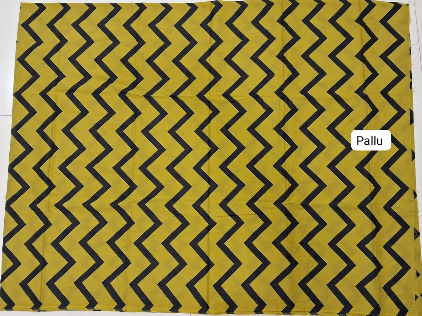 Mustard Yellow Mulmul Cotton Saree Pallu
