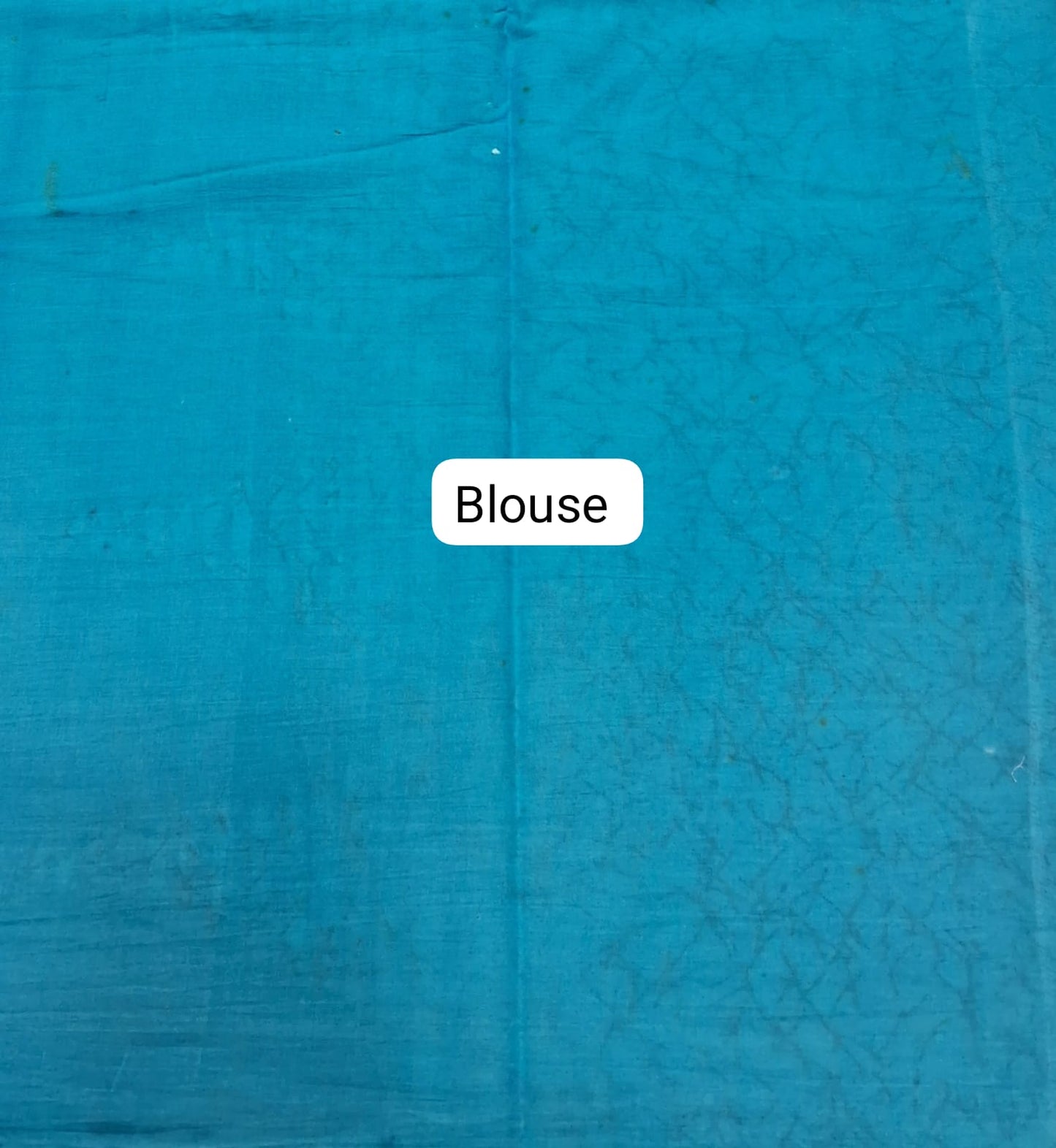 Ocean Blue Mulmul Cotton Saree Blouse
