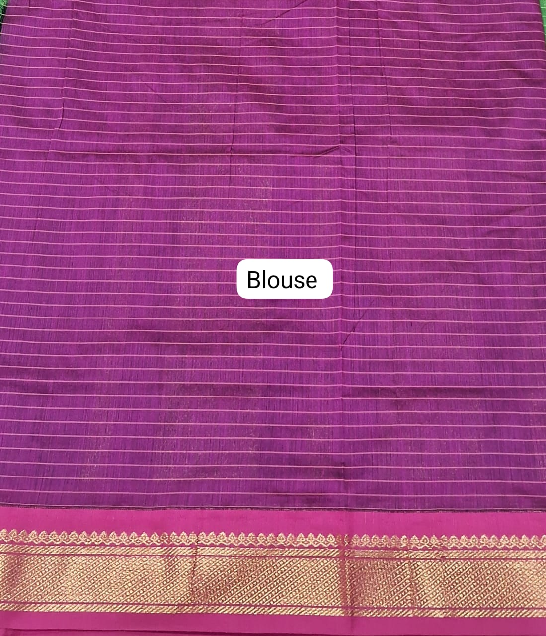 Parrot Green Kalyani Cotton Saree Blouse