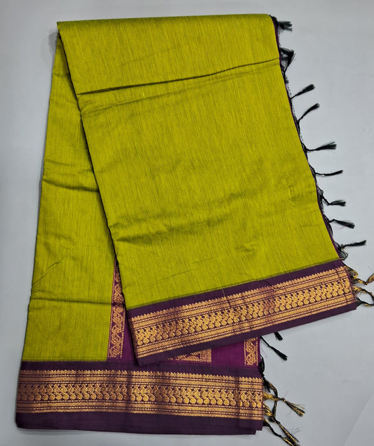 Leaf Green Kalyani Cotton Saree