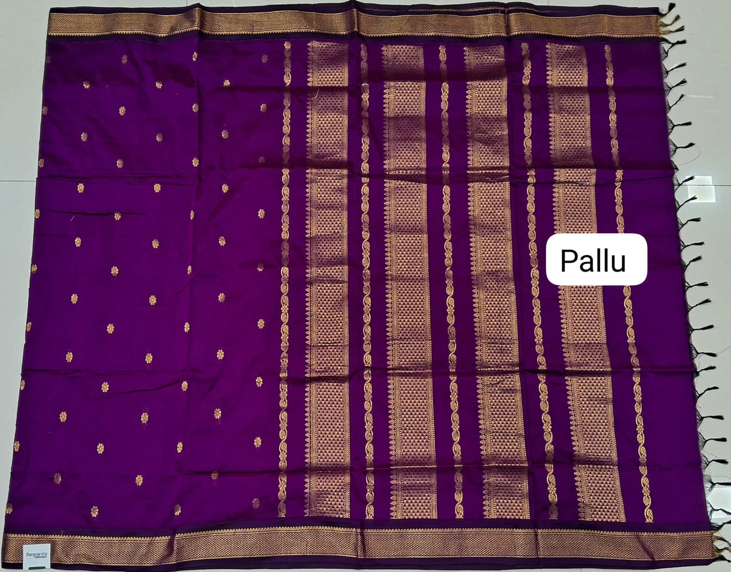 Wine Kalyani Cotton Saree pallu