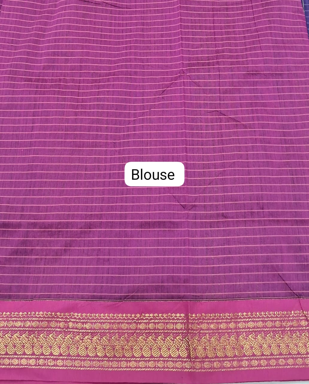 Blue Kalyani Cotton Saree blouse