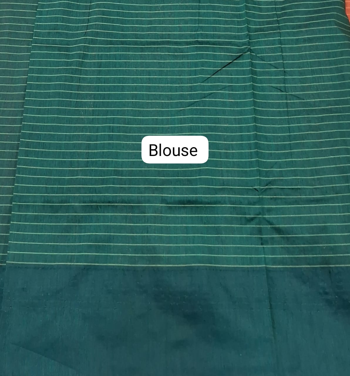 Dark Orange Kalyani Cotton Saree blouse