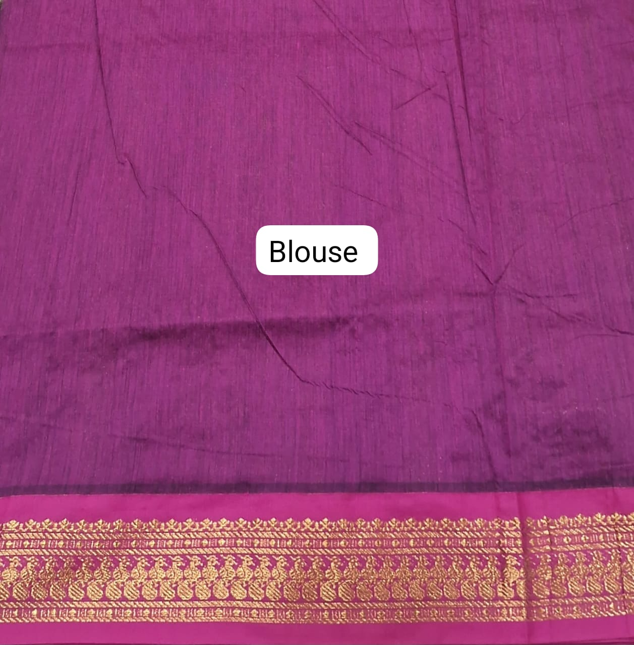 Parrot Green Kalyani Cotton Saree blouse