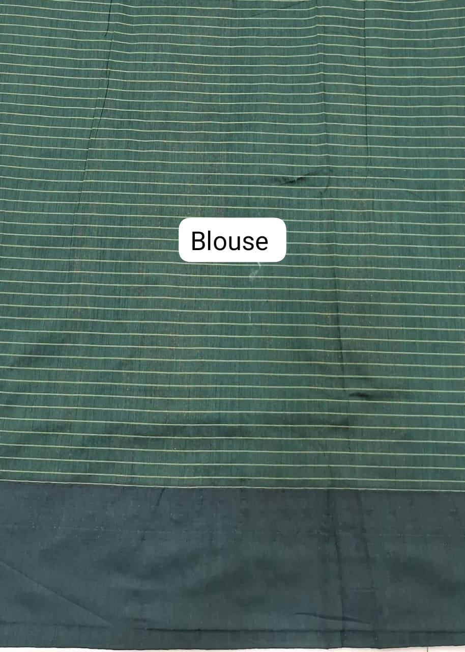 Light Pista Green Kalyani Cotton Saree blouse