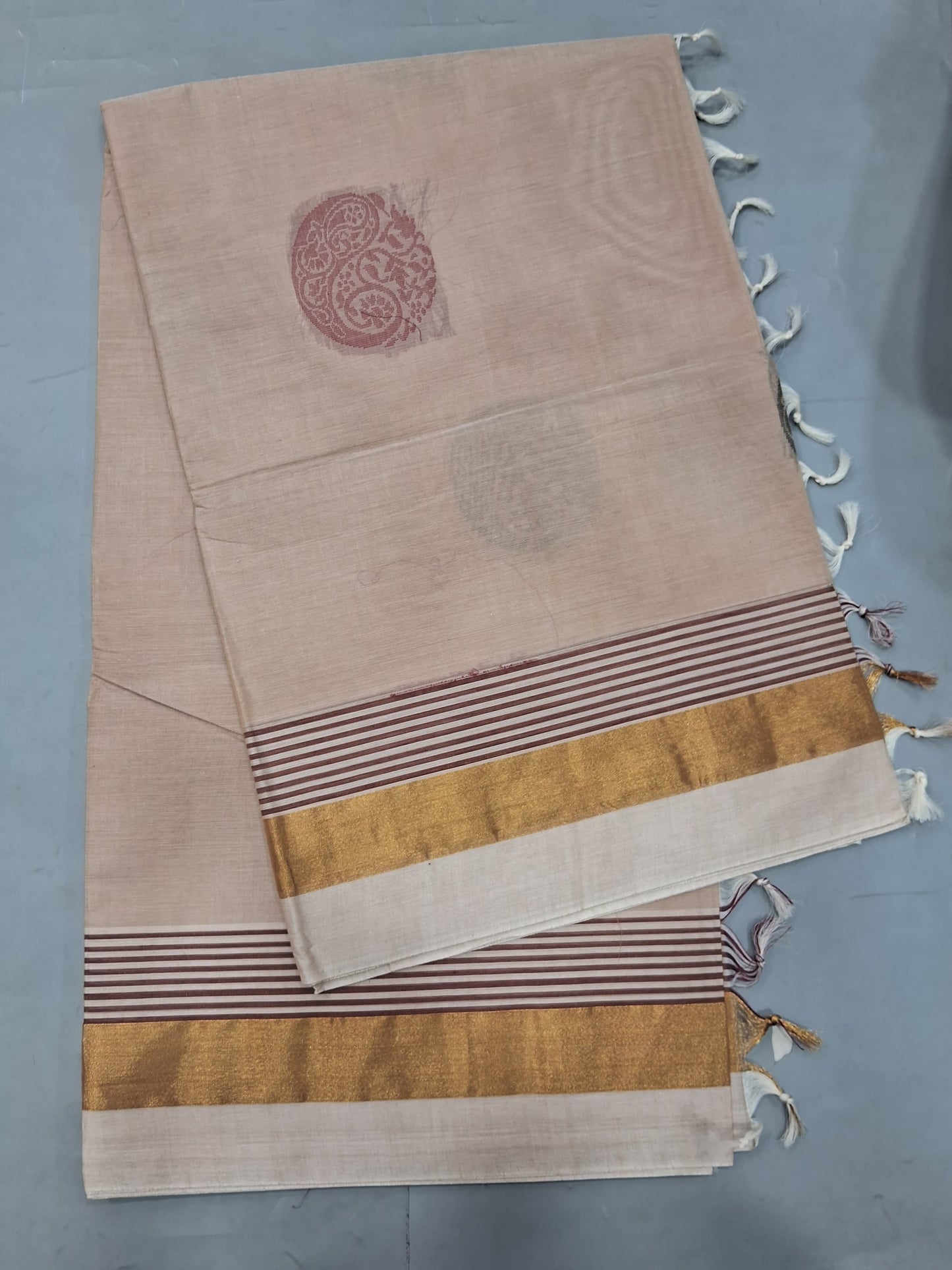 Beige Kanchi Cotton Saree