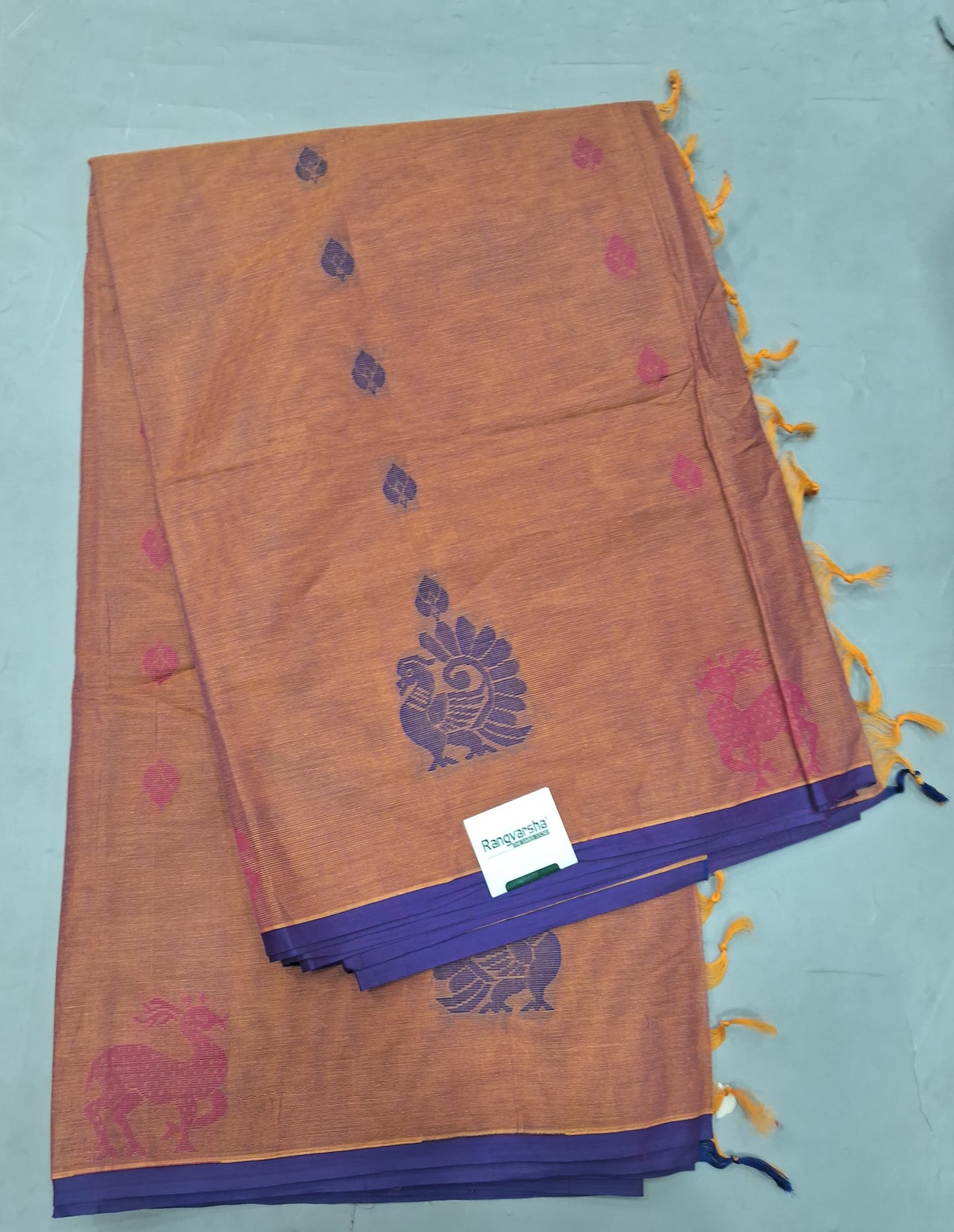 Golden Yellow Kanchi Cotton Saree