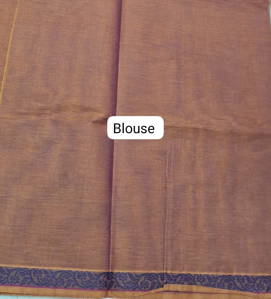 Coffee Brown Korvai Kanchi Cotton Saree