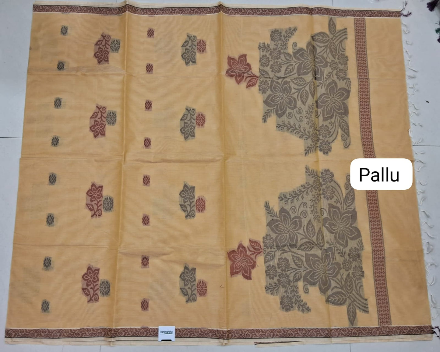 Light Mustard Yellow Korvai Kanchi Cotton Saree Pallu