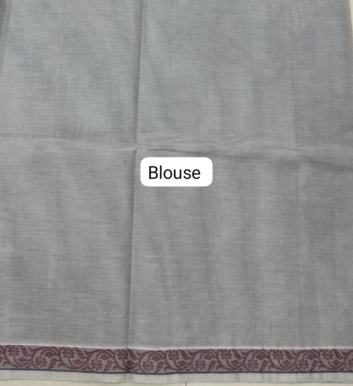 Earth Grey Korvai Kanchi Cotton Saree Blouse