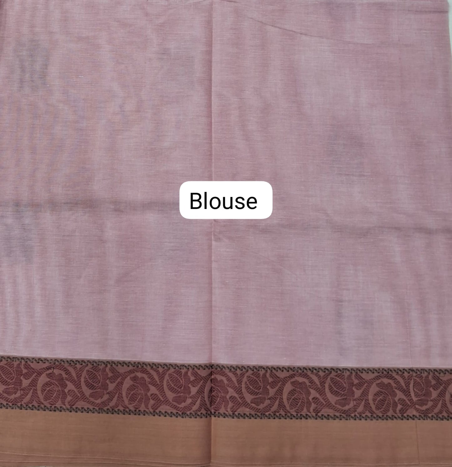 Blush Pink Korvai Kanchi Cotton Saree Blouse
