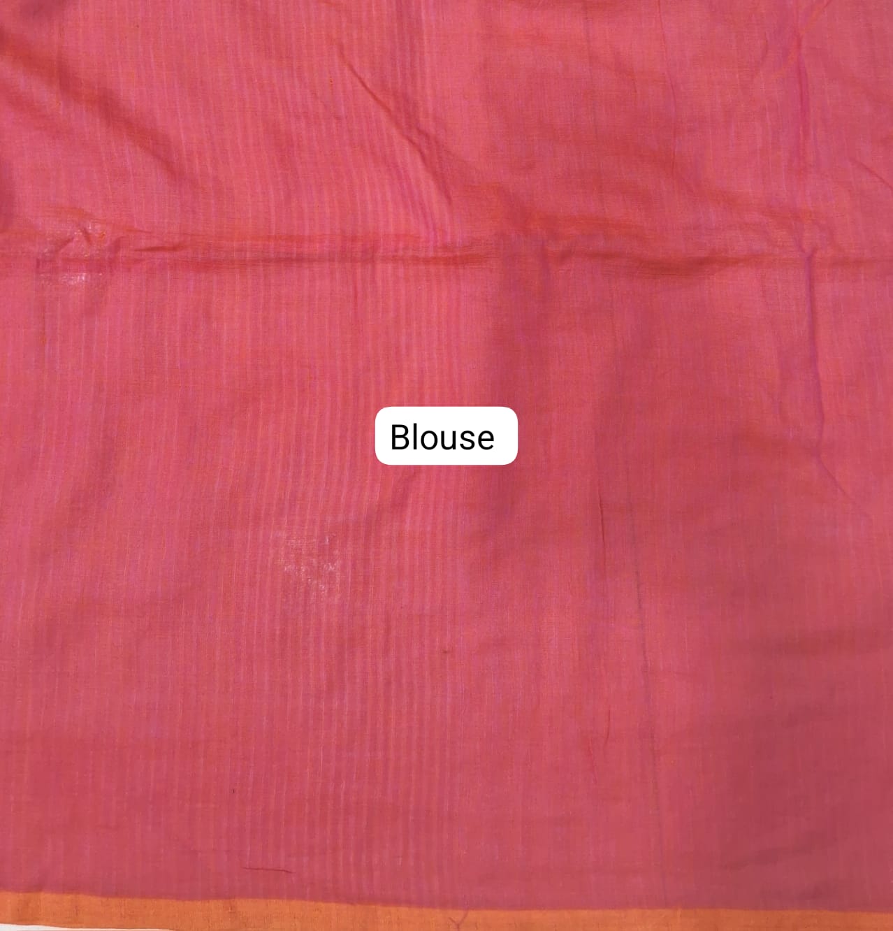 Reddish Pink Khadhi Mulmul Saree blouse