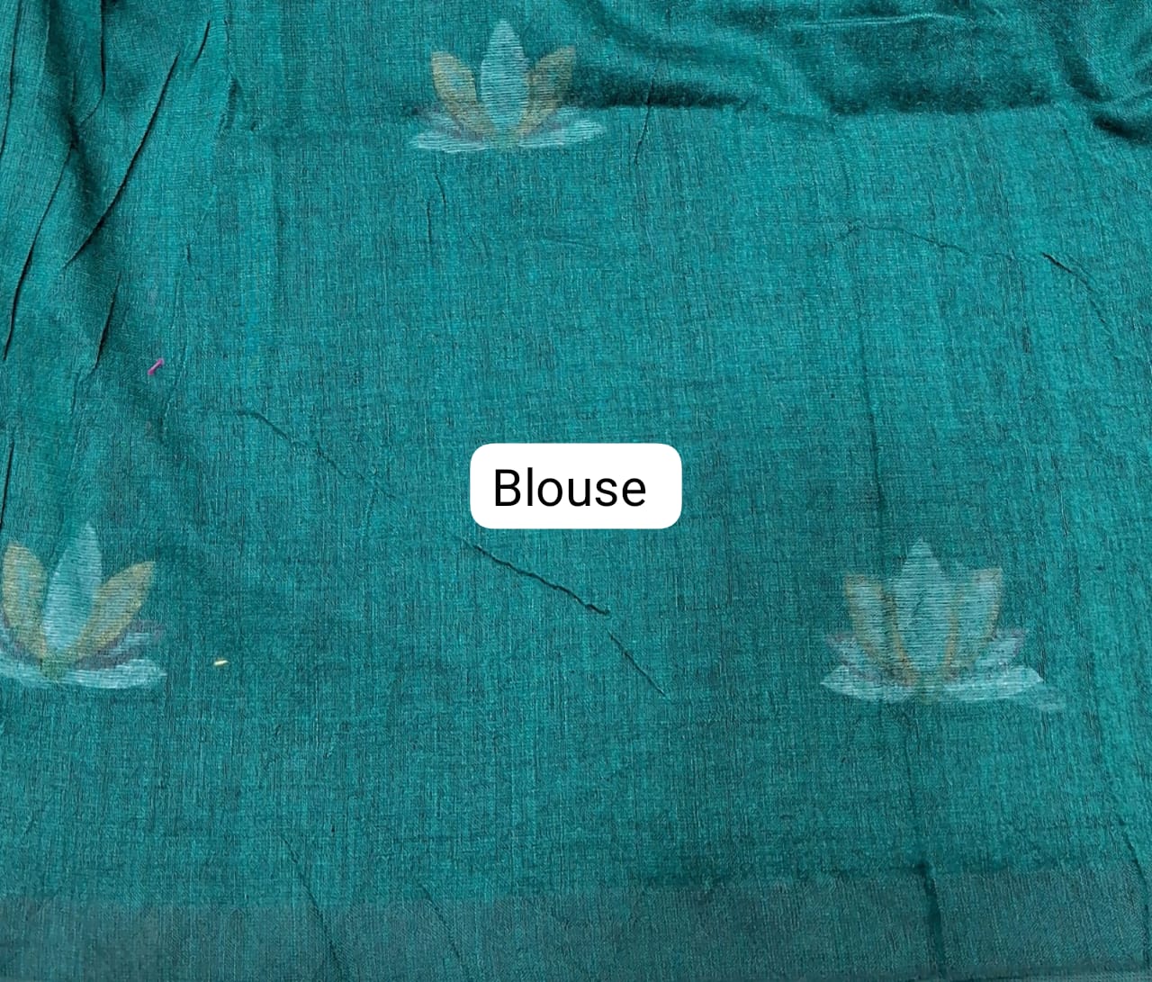 Bottle Green Khadhi Cotton Saree blouse