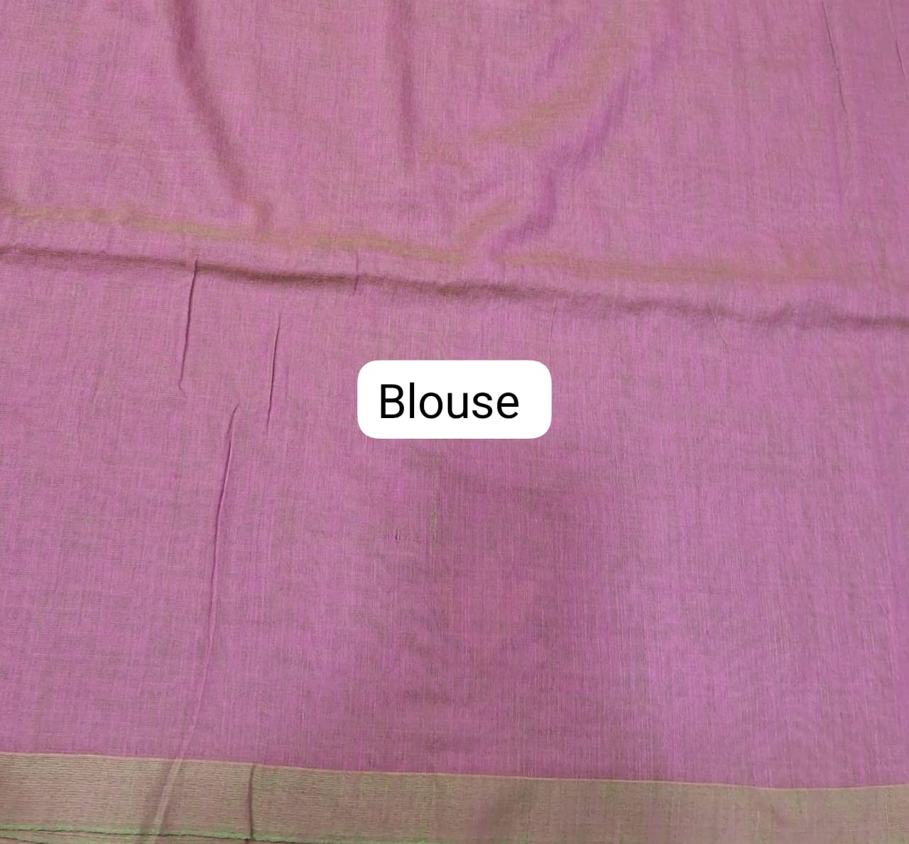 Onion pink Khadhi Cotton Saree blouse