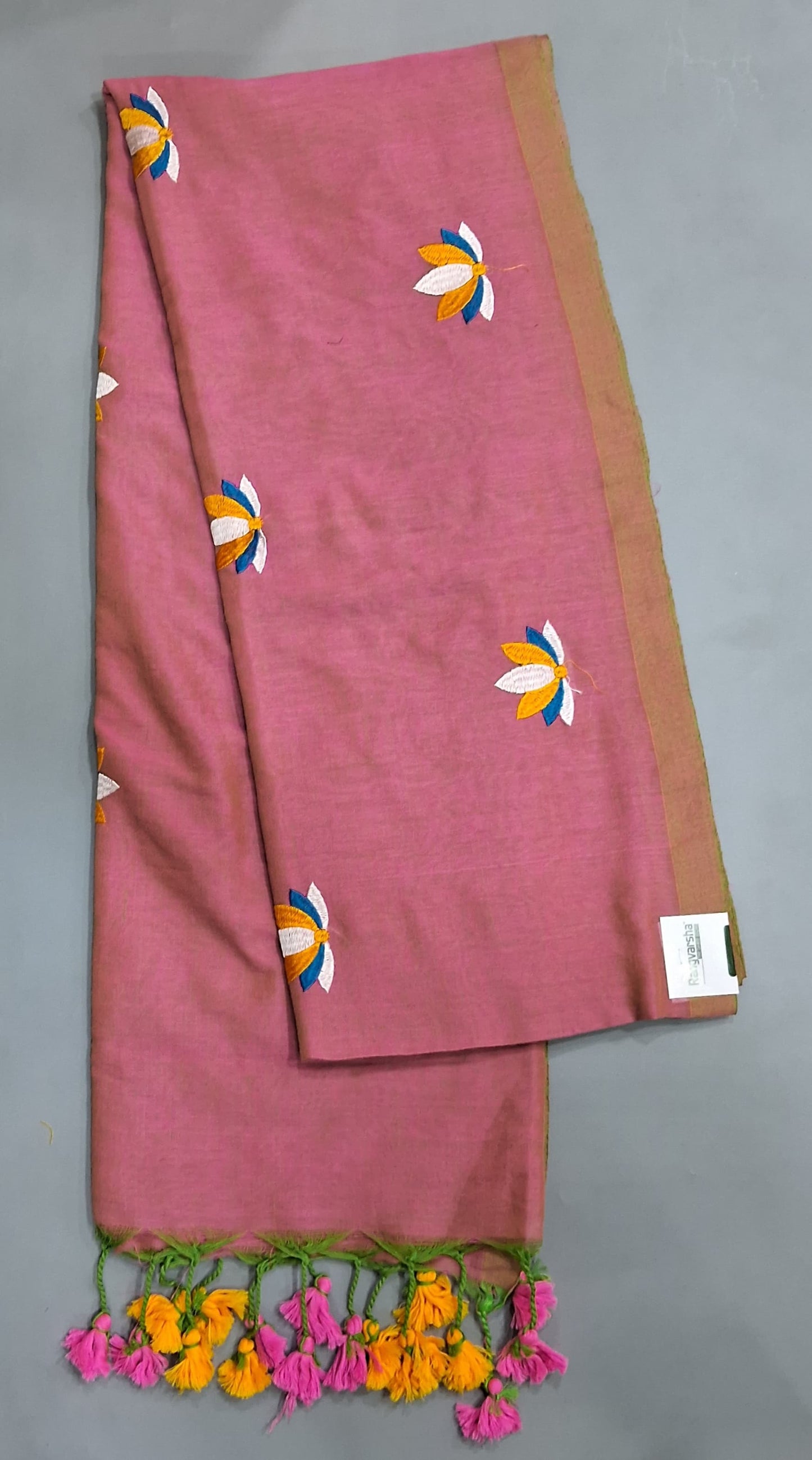 Onion pink Khadhi Cotton Saree