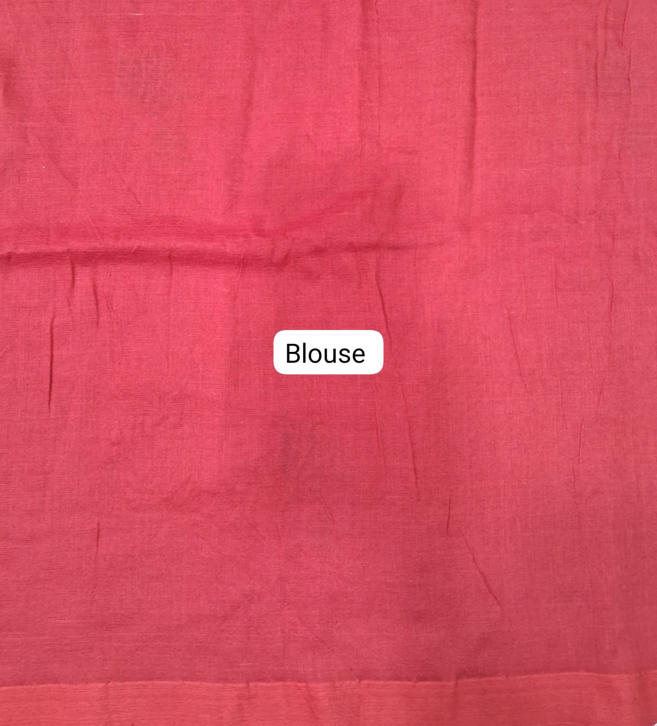 Tomato Red Khadhi Cotton Saree blouse