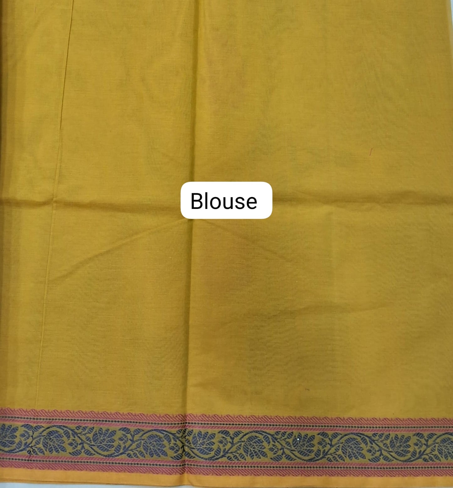 Mango Yellow Korvai Kanchi Cotton Saree blouse