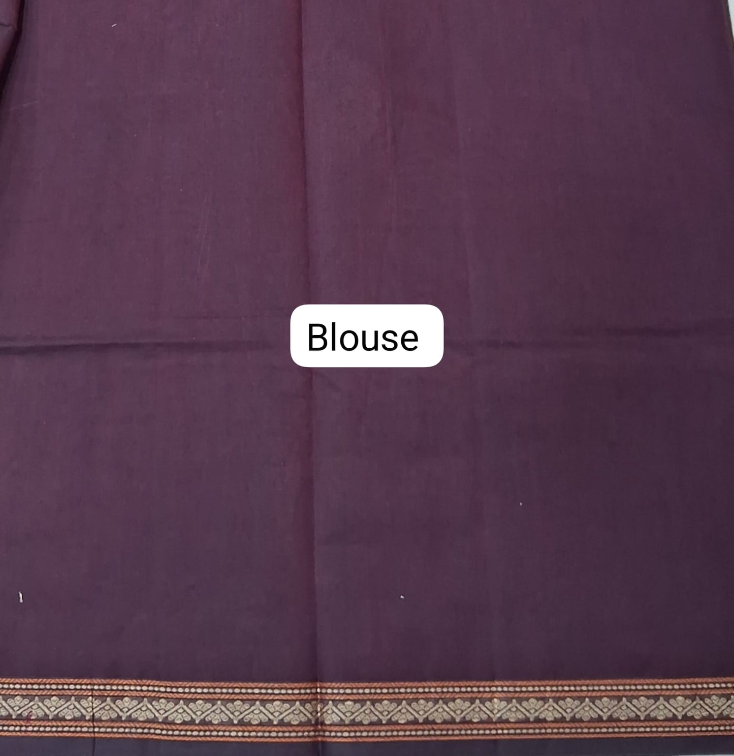 Walnut Brown Korvai Kanchi Cotton Saree blouse