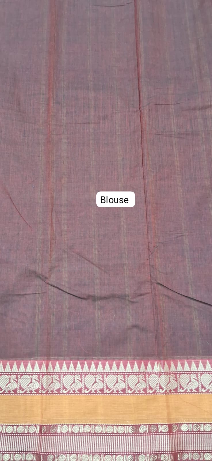 Maroon Kanchi Cotton Saree Blouse