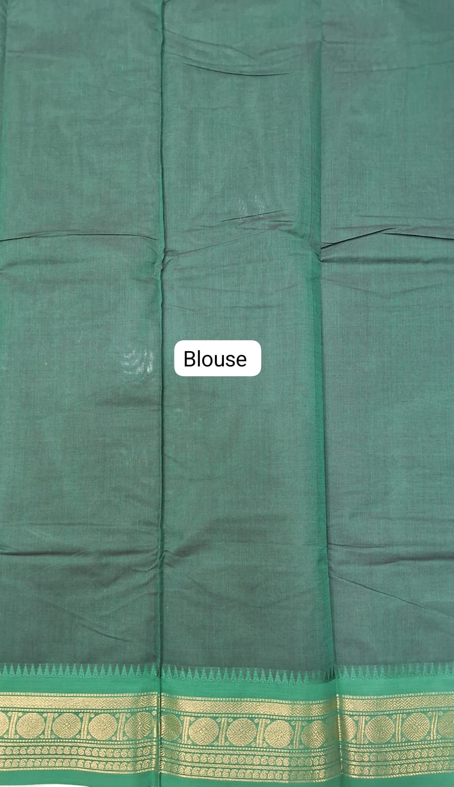 Green Kanchi Cotton Saree Blouse