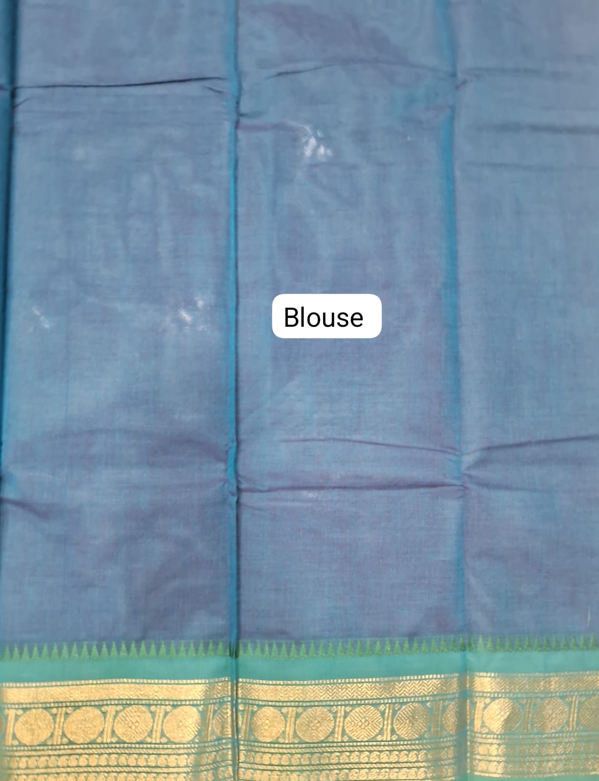 Dark Blue Kanchi Cotton Saree Blouse