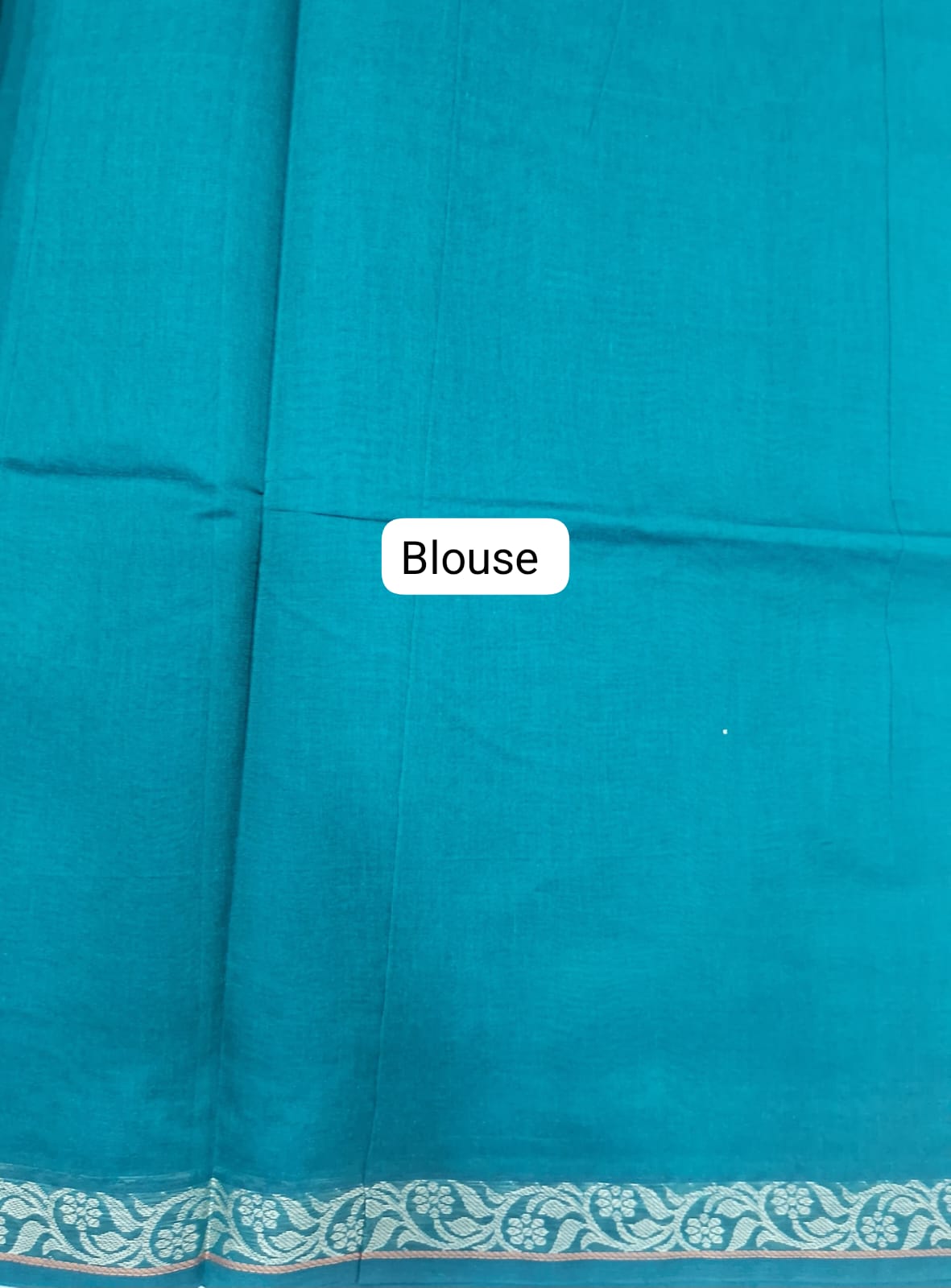 Bottle Green Korvai Kanchi cotton saree Blouse