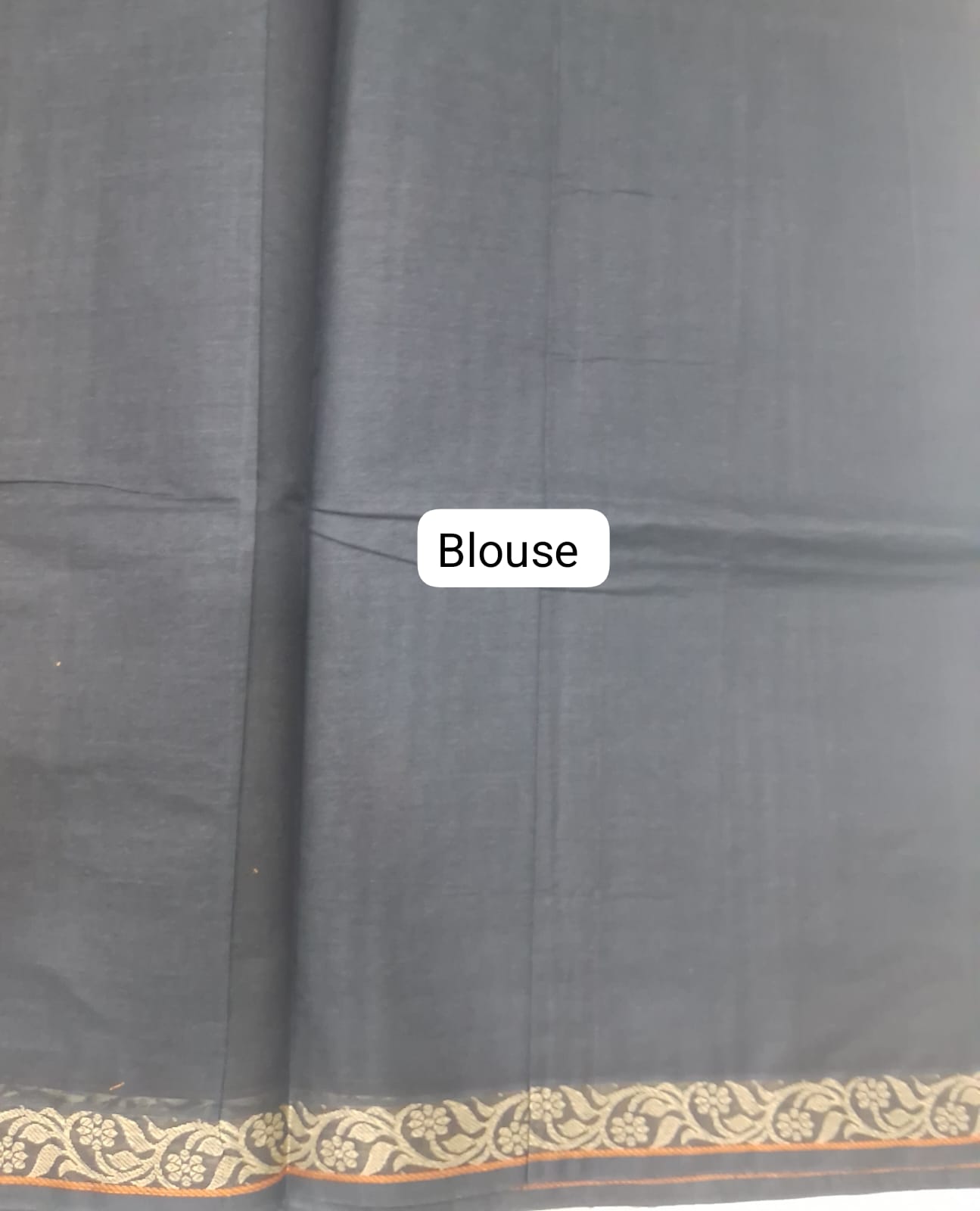 Black Korvai Kanchi cotton saree blouse