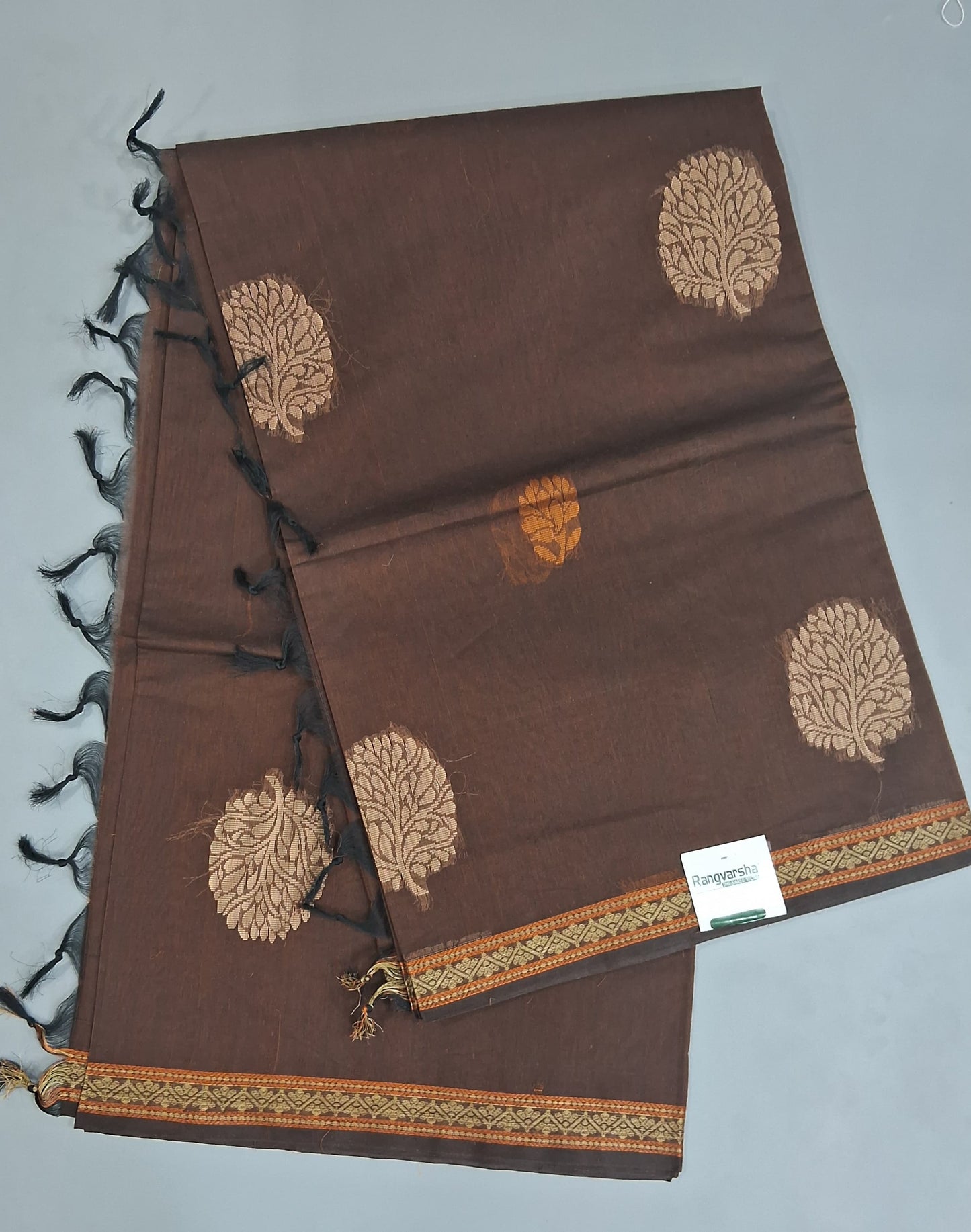 Walnut Brown Korvai Kanchi Cotton Saree