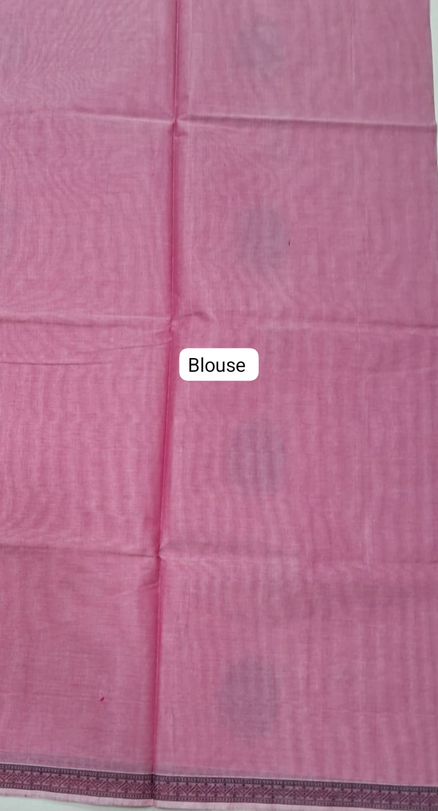 Rose Pink Korvai Kanchi Cotton Saree Bouse