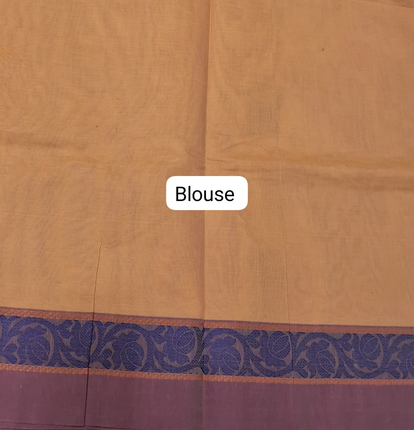 Yellow Korvai Kanchi Cotton Saree blouse