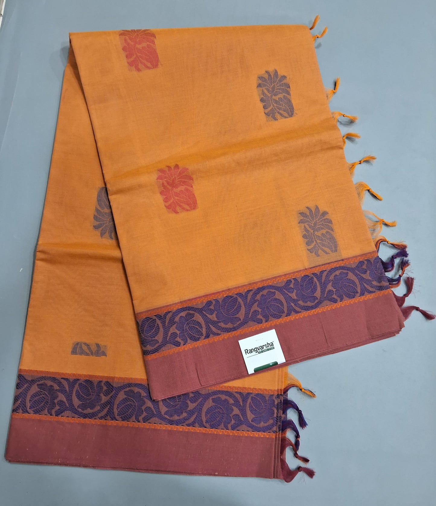 Yellow Korvai Kanchi Cotton Saree