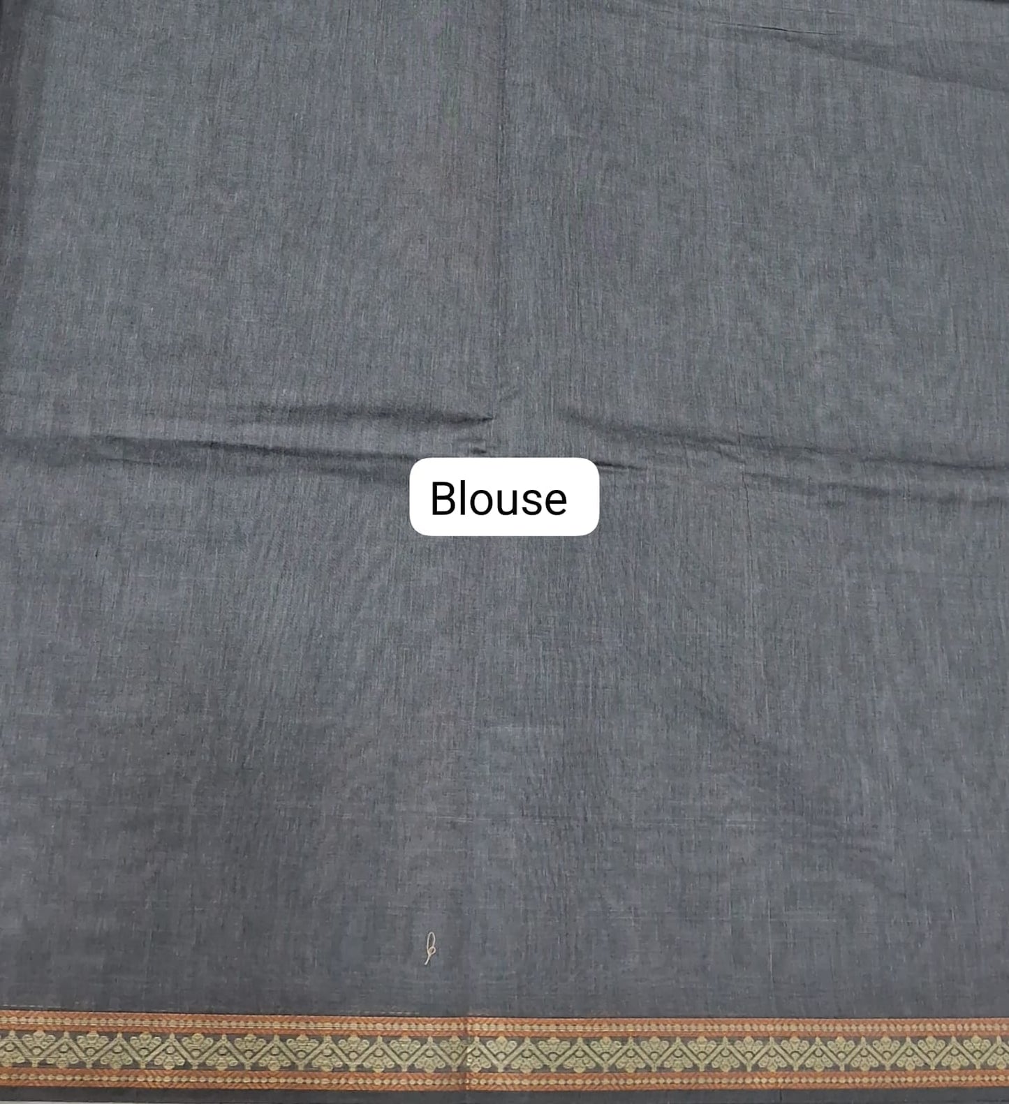 Elephant Grey Kanchi Cotton Saree blouse