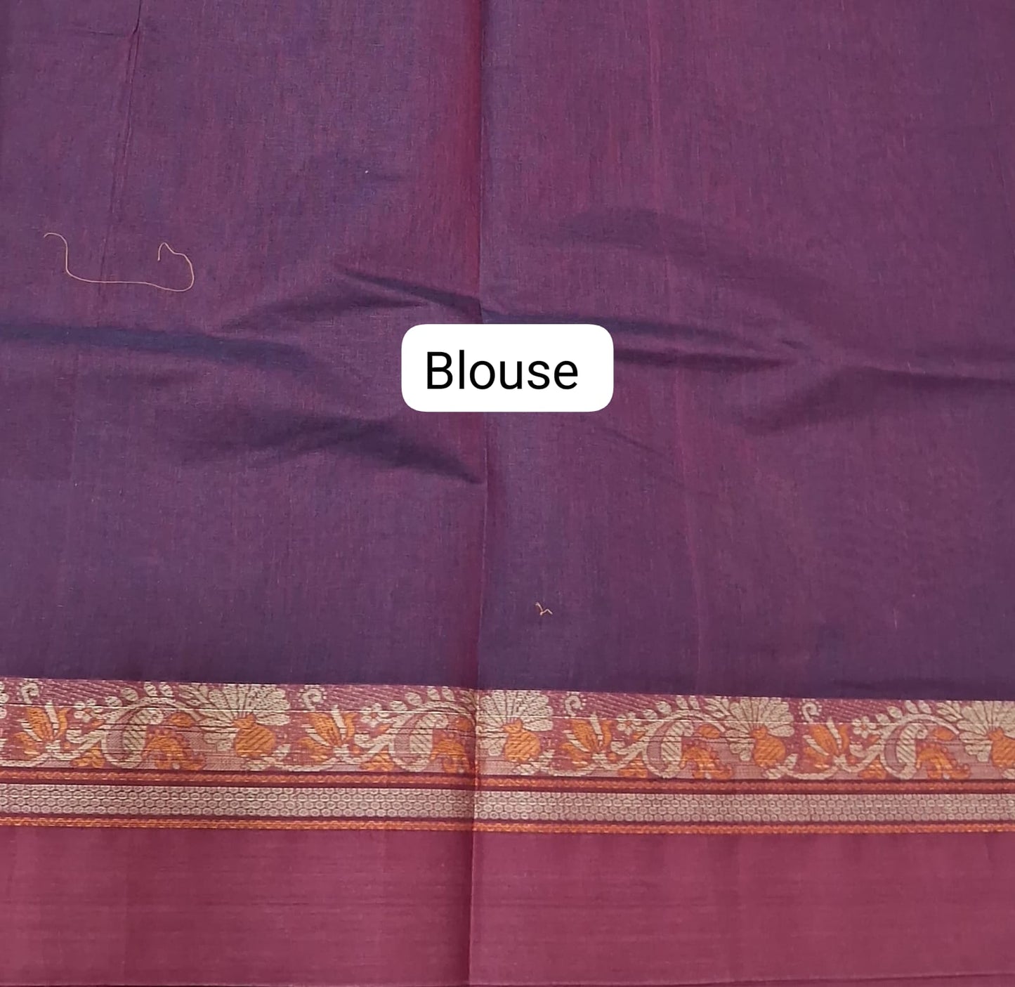 Deep Purple Korvai Kanchi Cotton Saree blouse