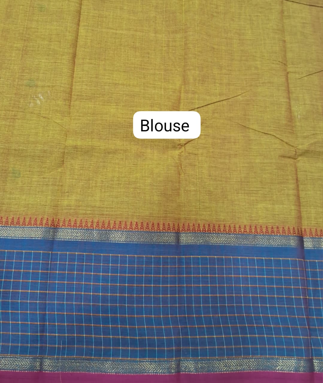 Mango Yellow Kanchi Cotton Saree blouse