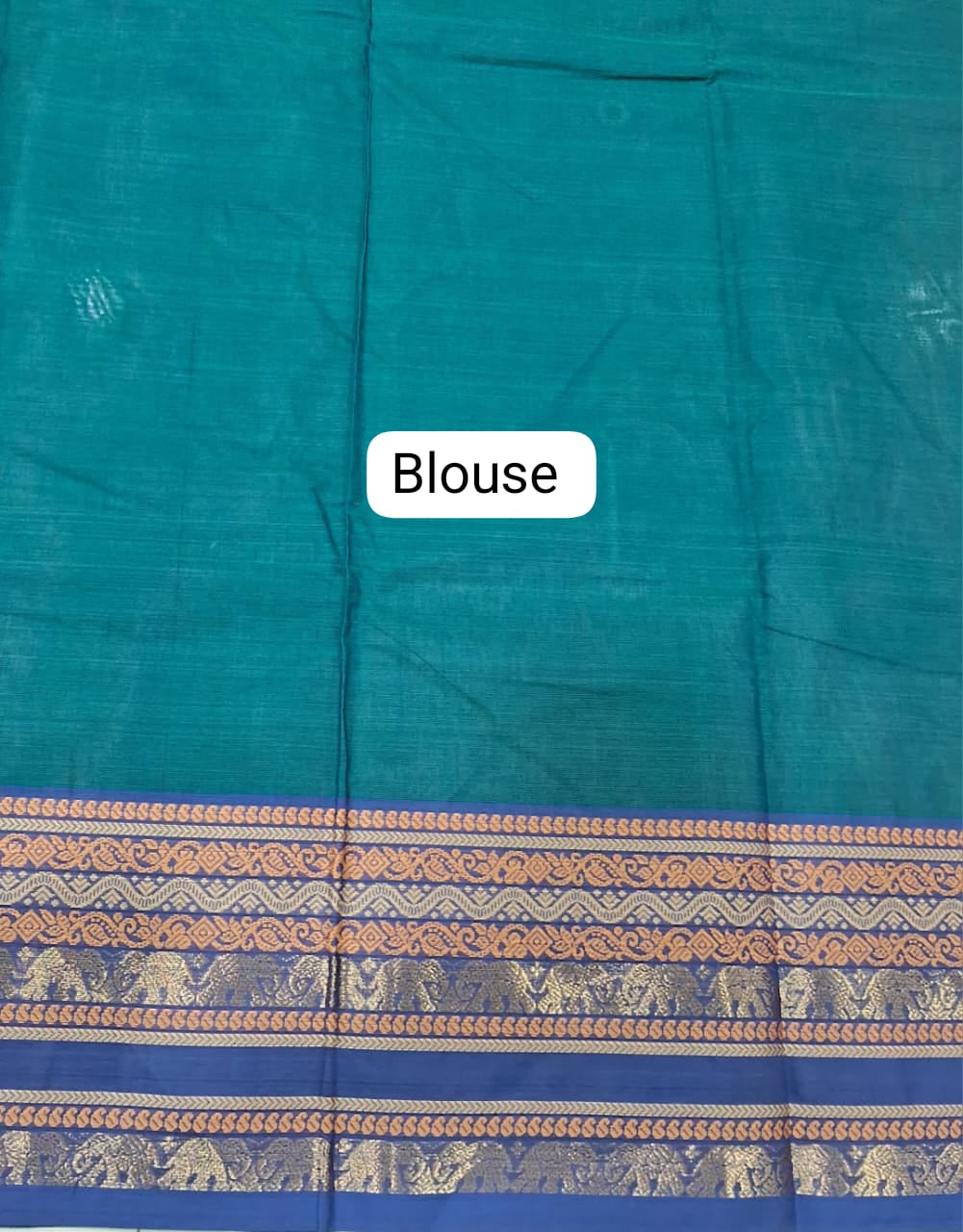 Bottle Green Kanchi Cotton Saree blouse