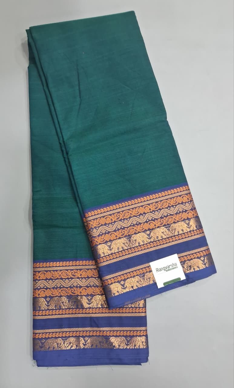 Bottle Green Kanchi Cotton Saree