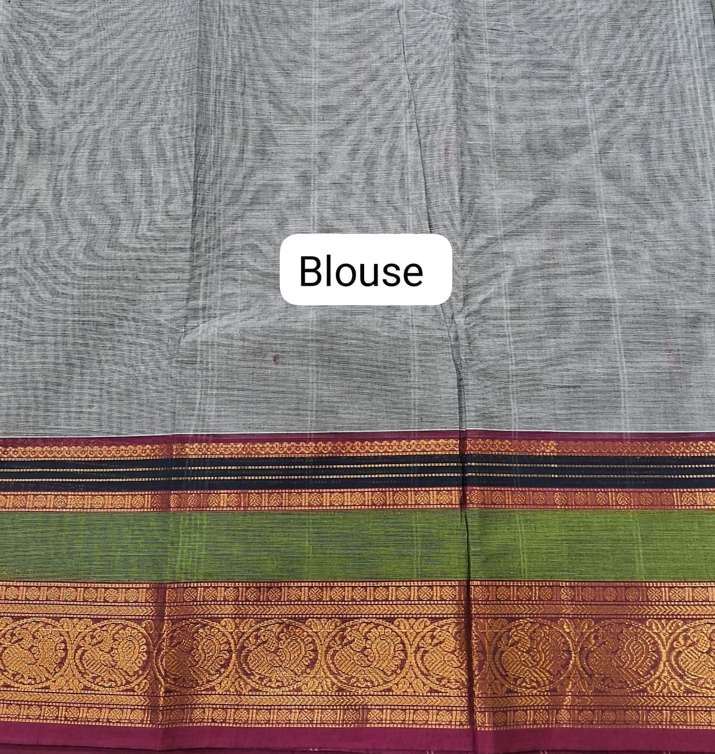 Light Grey Kanchi Cotton Saree blouse