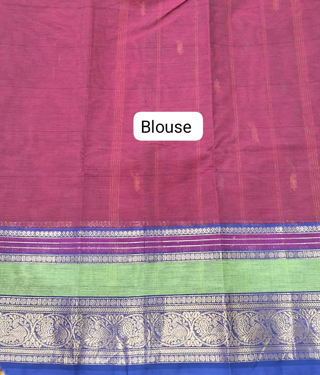 Maroon Kanchi Cotton Saree blouse