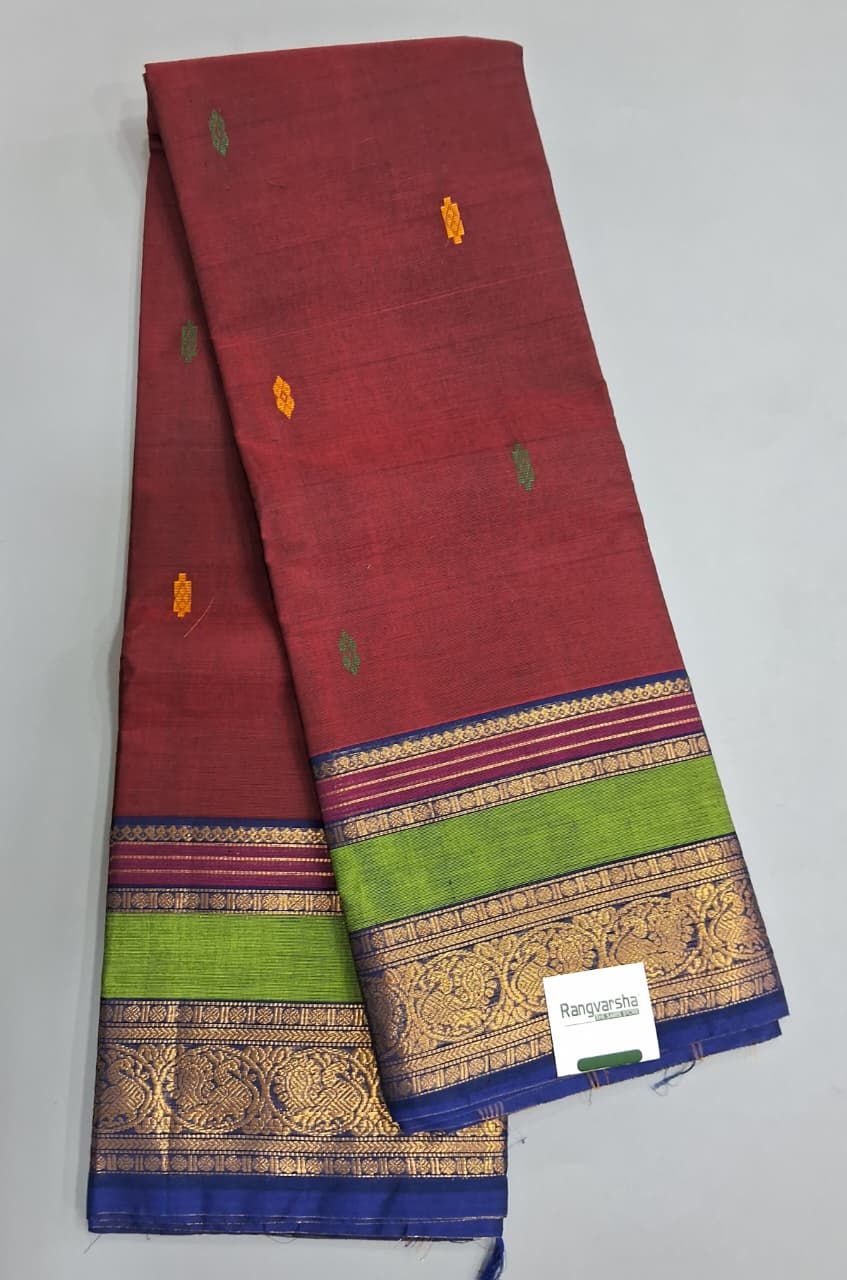 Maroon Kanchi Cotton Saree
