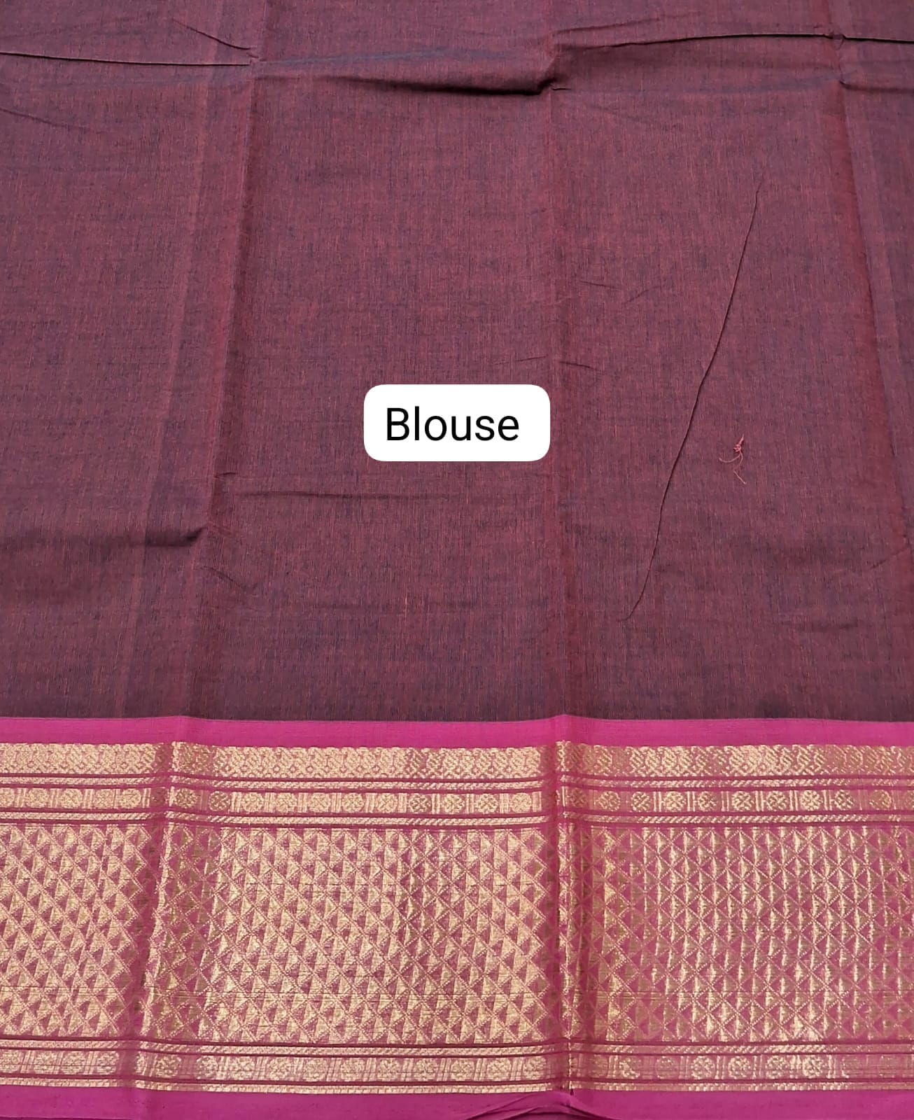 Brown Kanchi Cotton Saree blouse