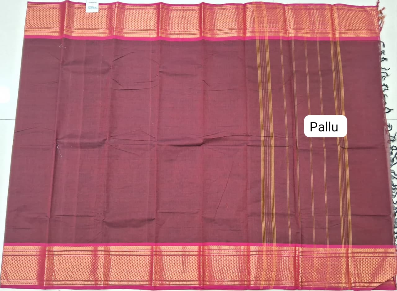 Brown Kanchi Cotton Saree pallu