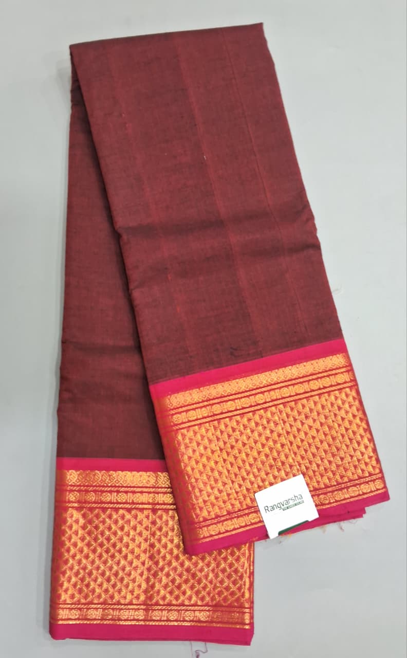 Brown Kanchi Cotton Saree
