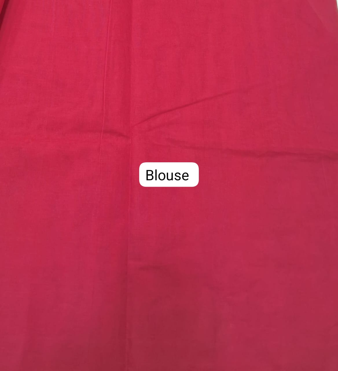 Dark Red Kanchi Cotton Saree blouse